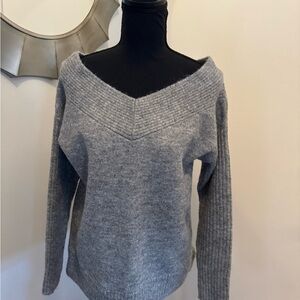 River Island Off-the-Shoulder Gray Sweater